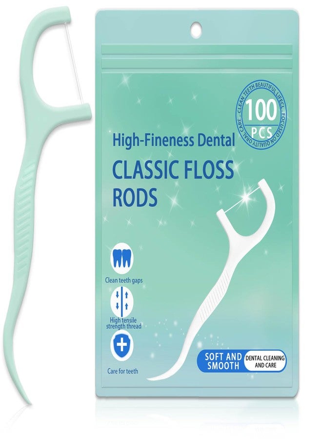 Qivorimith Dental Floss Picks for Teeth Cleaning,Dental Flossers for Removes Food and Plaque,Fresh Mint Flavor,100 Count - Image 1